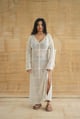 Coastal Chic Crochet Coverup Beige color