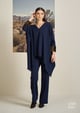 Kefi Fur Co-Ord Set Navy color