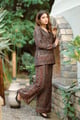 Black Paisley Coat Set Black color