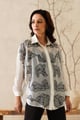Organza Embroidered Top Off White color
