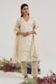 Pearl White Dupatta Gold color