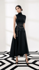 Shadow Drape Dress Black color