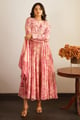 Rosa Anarkali Set Pink color