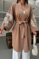 Brown Embroidered Shrug Brown color