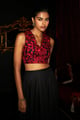 Embroidered Crop Top Black/Red color