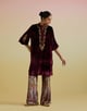 Anaya Velvet Kurta Set Wine color