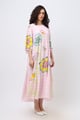 Pintuck Doodle Flare Sleeve Crepe Maxi - Jungle Marigold - Image 1