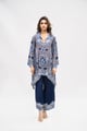Leher-E-Neel Co-Ord Set Navy Blue/White color