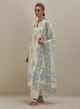 Off White Chanderi Dupatta Block Print - Upavita - Image 1