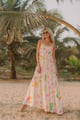 White Printed Tiered Strappy Maxi Dress - Label Sugar - Image 1