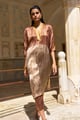 Lame Blocked Tunic Top Multi color