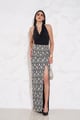 Kylie Cowl Top And Emma Skirt Co-Ord Black color