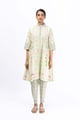 Roses Booti Flare Shirt + Pleat Pant Set - Jungle Marigold - Image 1