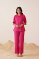 Hot Pink Cutwork Co-Ord Set Hot Pink color