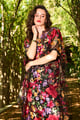 Embroidered Floral Kaftan Multicolor color