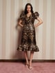 Suite Leopard Jacquard Midi Dress Brown color
