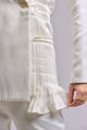Celia Off White Pleated Blazer Co-Ord Set Champagne color