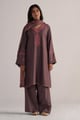 Plum Truffle Pashmina Kurta Set Plum Truffle color