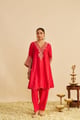 Niyah - Short Chauga with Salwar Red color