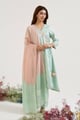 Mint Floral Zari Dupatta Pink color