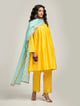 Zari Motifs Dupatta with Lace Blue color