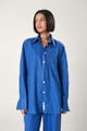 Linen Oversized Shirt | Electric Blue Electric Blue color