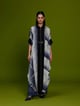Ivory/Denim Graphic Kaftan and Wide-Leg Pant Co-ord Set - Kamaali Pret - Image 1