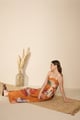Charlotte Dress in Mystic Lagoon Print Rust color