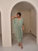 Green Rayon Maxi Kaftan with Front Knot Detail - Why So Blue - Image 1