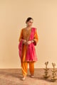Fareeha- Silk Velvet Kurta and Salwar Orange color