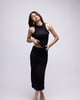 Ribbed Embellished Tank Black Black color