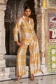 Benares Tissue Wide-Legged Pant Gold color