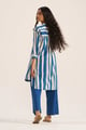 Blue And Cream Stripe Print Co-Ord Set Blue/Cream color