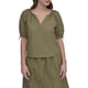 Bungee Slv Perforated Tech Top UTILITY GREEN color