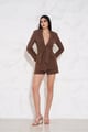 Haley High Rise Shorts Brown color
