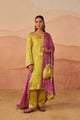 Patori Bandhej Phiran Set with Potli and Dupatta Lime Green color