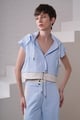 Mist Crop Overshirt Sky Blue color