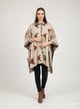 Beige Floral Shrug with a Soft, Flowy Drape Beige color