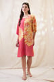 Ravya Embellished Boxy Dress YELLOW/PINK color