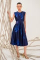 Niloufar Adjustable Midi Dress Navy Blue color