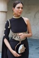 Mother of Pearl Artful Velvet Bag Black/White color