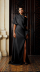 Soleil Drape Dress Black color