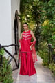Scarlet Bloom Kurta Sharara Set- Red Red color