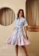 Lake and Lilac Striped Shirt Dress Blue/Lilac/White color