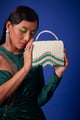 Julia White Box Bag Ivory/Green color