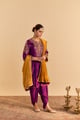 Eira - Silk Velvet A-Line Kurta with Dhoti Purple color