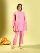 Rose Pink Chanderi Co-Ord Set Pink color