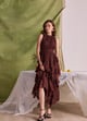 Giselle Jacquard Dress Brown color