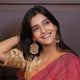 Shaheer Gold Dangler Earrings Gold/Pink color