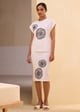 Soft Woodprint Fitted Knit Skirt Everlasting White color